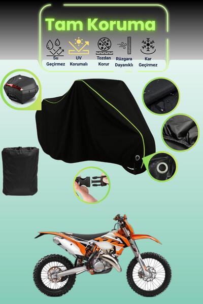 Dokaca Neo حقيبة خلفية سوداء نيون قماش مجدّل متوافقة مع KTM 125 EXC، غطاء درا...