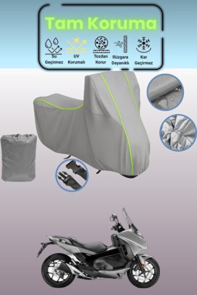 Dokaca Neo غطاء دراجة نارية رمادي نيون قماش مجدّل هوندا NC 700 DC متوافق مع إ...