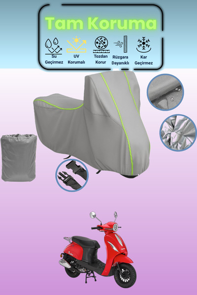 Dokaca Neo غطاء دراجة نارية رمادي نيون قماش مجدّل كانوني ترودون XS 125 متوافق...