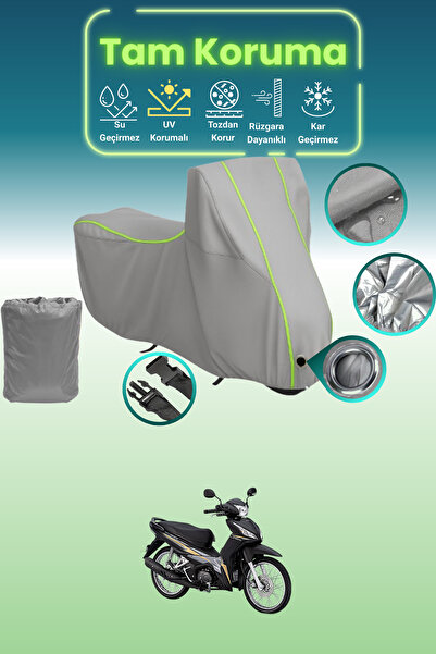 Dokaca Neo غطاء محرك متوافق مع هوندا ويف باللون الرمادي النيون قماش مجدّل، غط...