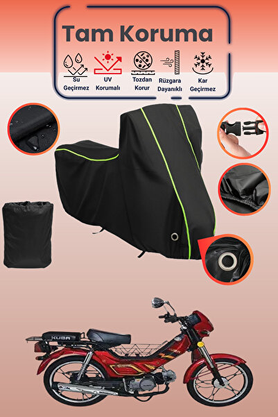 Dokaca Neo غطاء دراجة نارية متوافق مع Kuba Leopard قماش مجدّل باللون الأسود ا...