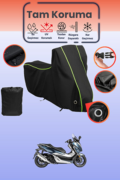 Dokaca Neo غطاء دراجة نارية متوافق مع هوندا فورزا قماش مجدّل باللون الأسود ال...