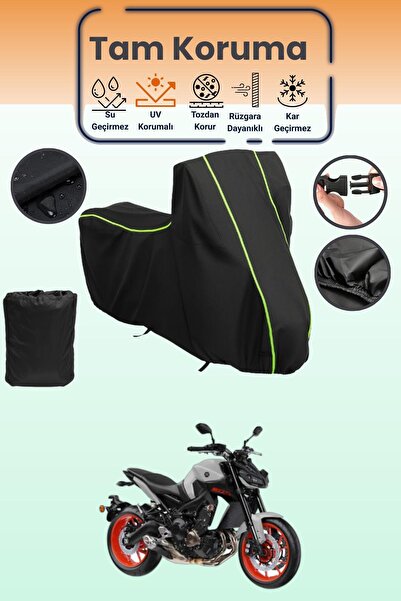 Dokaca Neo غطاء محرك متوافق مع Yamaha MT-09 باللون الأسود النيون قماش مجدّل، ...