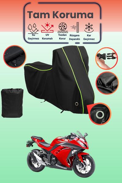 Dokaca Neo غطاء دراجة نارية متوافق مع كاواساكي نينجا قماش مجدّل باللون الأسود...