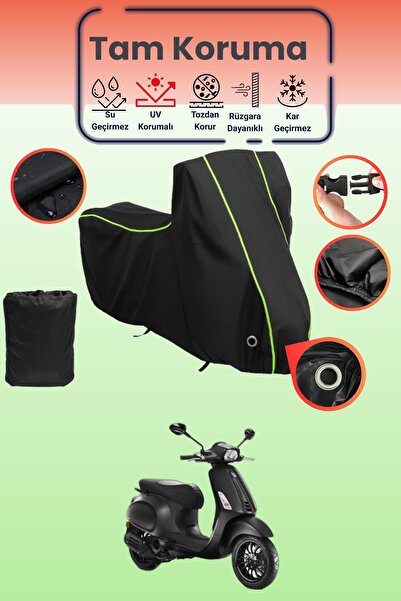 Dokaca Neo غطاء دراجة نارية متوافق مع Vespa Sprint S 150 من Black Neon قماش م...