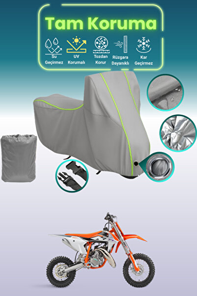 Dokaca Neo غطاء محرك متوافق مع KTM 50 SX باللون الرمادي النيون قماش مجدّل، غط...