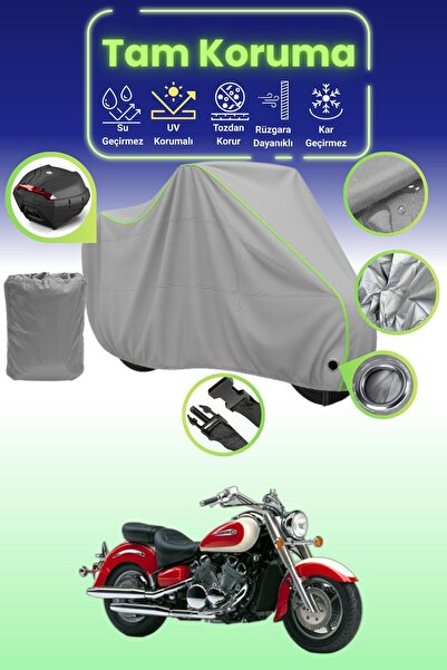 Dokaca Neo قماش رمادي نيون قماش مجدّل متوافق مع ياماها رويال ستار XVZ 1300 مت...