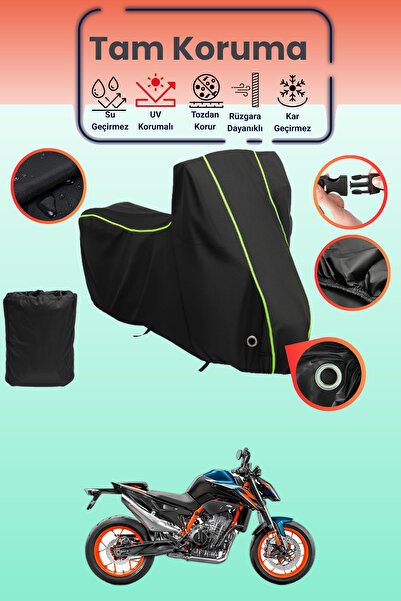 Dokaca Neo غطاء دراجة نارية متوافق مع KTM 890 Duke R باللون الأسود النيون قما...