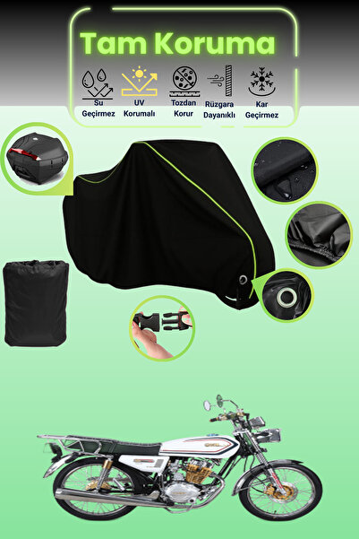 Dokaca Neo قماش دراجة نارية أسود نيون قماش مجدّل متوافق مع قفل وحقيبة خلفية م...