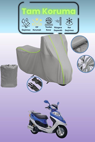 Dokaca Neo غطاء دراجة نارية رمادي نيون قماش مجدّل كانوني تريكس 125 متوافق، غط...