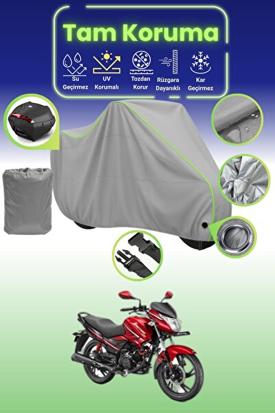 Dokaca Neo غطاء دراجة نارية رمادي نيون قماش مجدّل متوافق مع قفل وحقيبة خلفية ...