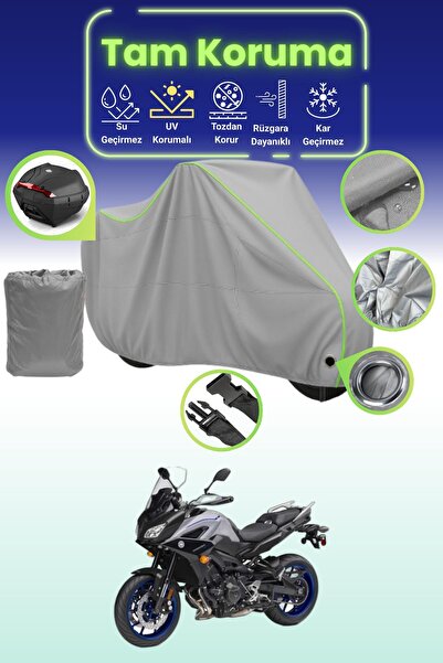 Dokaca Neo حقيبة خلفية رمادية نيون قماش مجدّل متوافقة مع ياماها تريسر 900 متو...