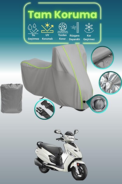 Dokaca Neo غطاء محرك متوافق مع هيرو داش 110i باللون الرمادي النيون قماش مجدّل...