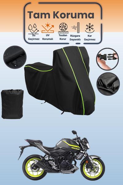 Dokaca Neo غطاء محرك متوافق مع Yamaha MT-03 باللون الأسود النيون قماش مجدّل، ...