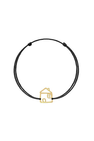 Bijuteria SORELLY Brățară din aur de 14k cu șnur și negru de casă