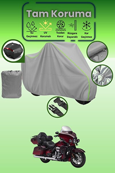 Dokaca Neo حقيبة خلفية رمادية نيون قماش مجدّل متوافقة مع هارلي ديفيدسون CVO U...