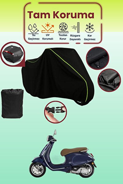 Dokaca Neo حقيبة خلفية باللون الأسود النيون قماش مجدّل متوافقة مع Vespa Prima...