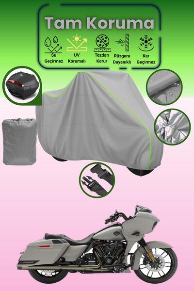 Dokaca Neo حقيبة خلفية رمادية نيون قماش مجدّل متوافقة مع ماركة هارلي ديفيدسون...