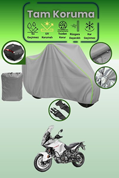 Dokaca Neo حقيبة خلفية رمادية نيون قماش مجدّل متوافقة مع KTM 1290 Super Adven...