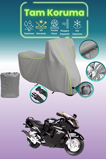 Dokaca Neo غطاء محرك متوافق مع هوندا CBR 1100 XX من Gray Neon قماش مجدّل Lock...