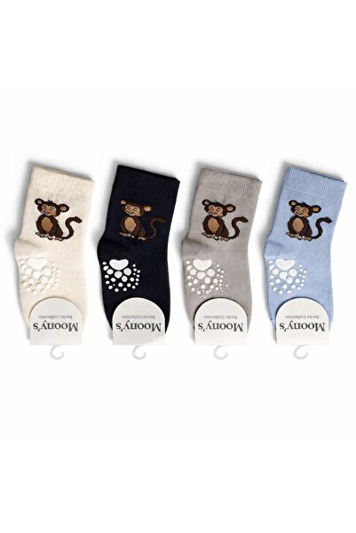 Moonys Socks Collection Animal Patterned Socks Set - Soft Textured 4-Piece