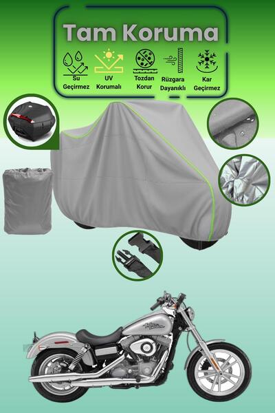 Dokaca Neo حقيبة خلفية رمادية نيون قماش مجدّل متوافقة مع دراجة نارية هارلي دي...