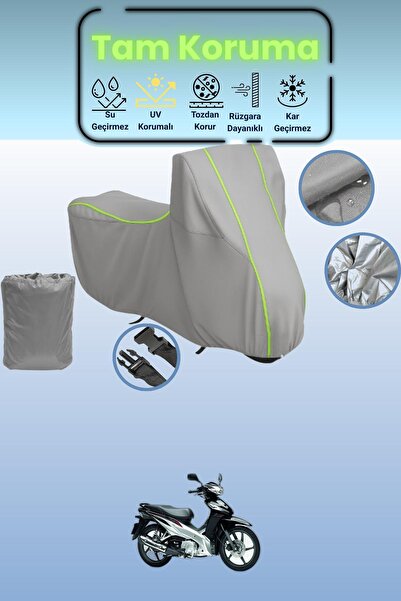 Dokaca Neo غطاء دراجة نارية متوافق مع هوندا ويف قماش مجدّل باللون الرمادي الن...