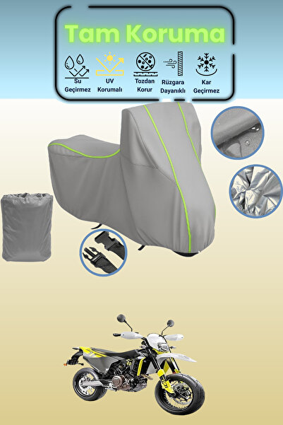 Dokaca Neo غطاء دراجة نارية متوافق مع Gray Neon قماش مجدّل Husqvarna Supermot...