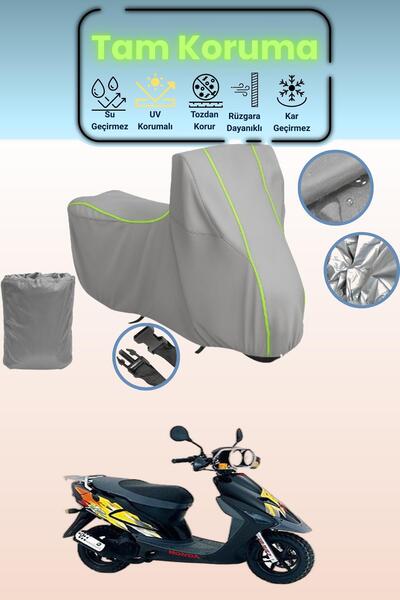 Dokaca Neo غطاء دراجة نارية متوافق مع هوندا SXR 50، رمادي نيون، قماش مجدّل، غ...