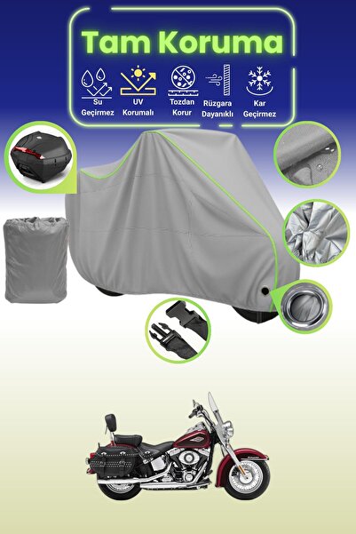 Dokaca Neo حقيبة خلفية رمادية نيون قماش مجدّل متوافقة مع حقيبة هارلي ديفيدسون...