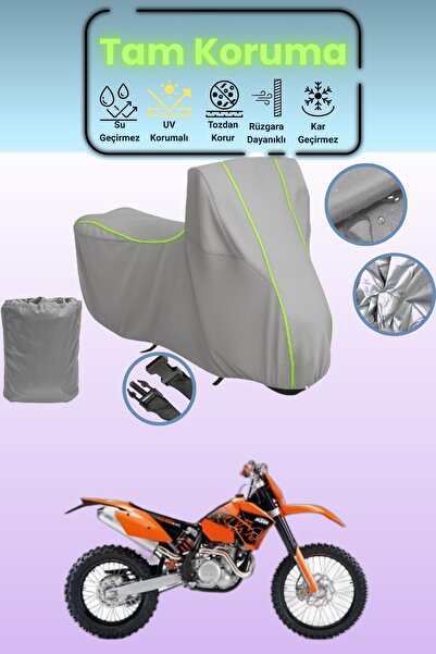 Dokaca Neo غطاء دراجة نارية رمادي نيون قماش مجدّل KTM 450 EXC متوافق، غطاء وا...