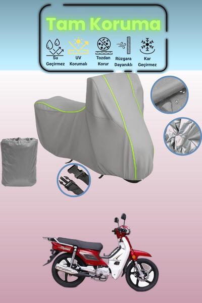 Dokaca Neo غطاء دراجة نارية رمادي نيون قماش مجدّل كانوني ترودون XS 50 متوافق،...