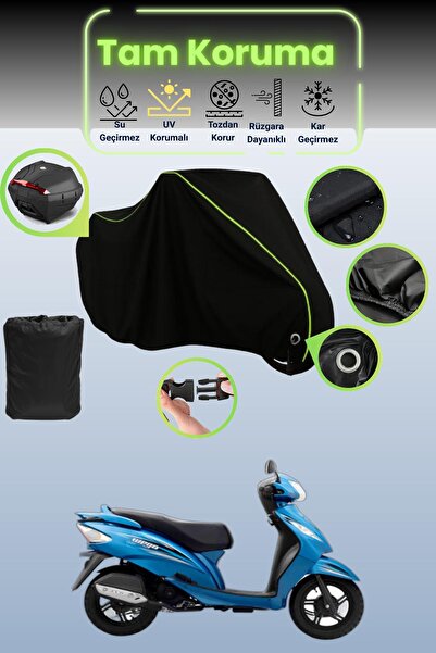 Dokaca Neo حقيبة خلفية وقفل أسود نيون قماش مجدّل متوافقة مع ماركة TVS Wego لل...