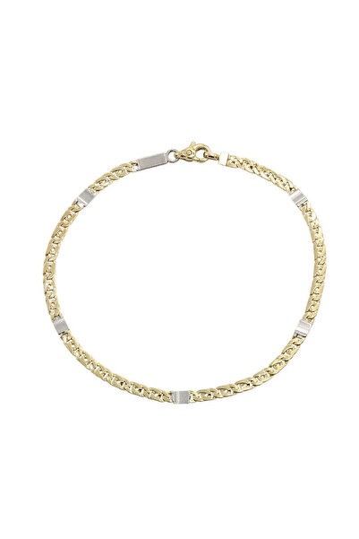 Bijuteria SORELLY Brățară din aur alb și galben de 14k cu legături 17 cm