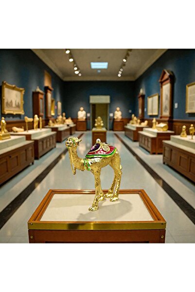 Kuzey Tacı Special Design Luxury Metal Jewelry Box with Camel Figure – Handcr...