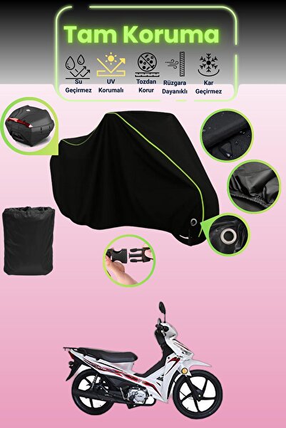 Dokaca Neo غطاء دراجة نارية متوافق مع Kuba Reiz قماش مجدّل باللون الأسود الني...