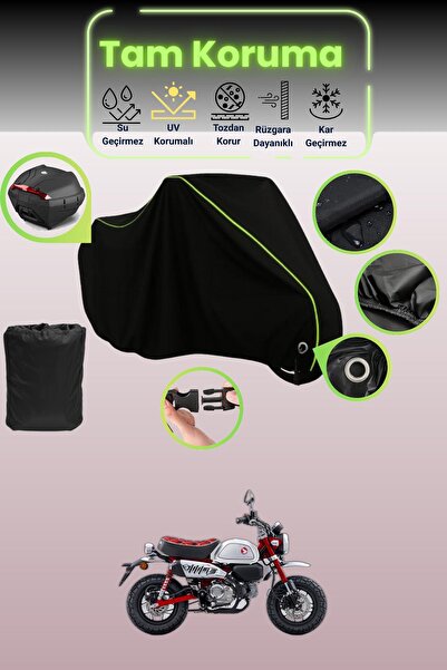 Dokaca Neo حقيبة خلفية وقفل أسود نيون قماش مجدّل متوافقة مع هوندا مونكي 125، ...