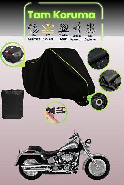 Dokaca Neo حقيبة خلفية وقفل أسود نيون قماش مجدّل متوافقة مع دراجة هارلي ديفيد...