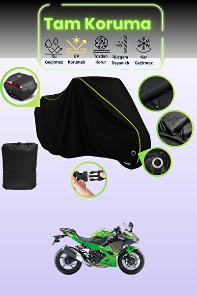 Dokaca Neo حقيبة خلفية وقفل أسود نيون قماش مجدّل متوافقة مع دراجة نارية كاواس...