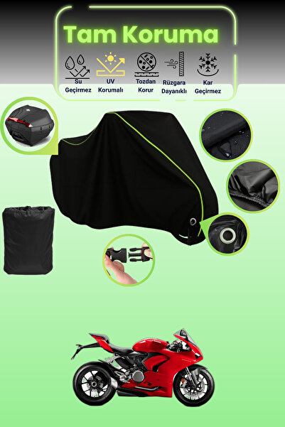 Dokaca Neo حقيبة خلفية وقفل أسود نيون قماش مجدّل متوافقة مع دراجة دوكاتي باني...