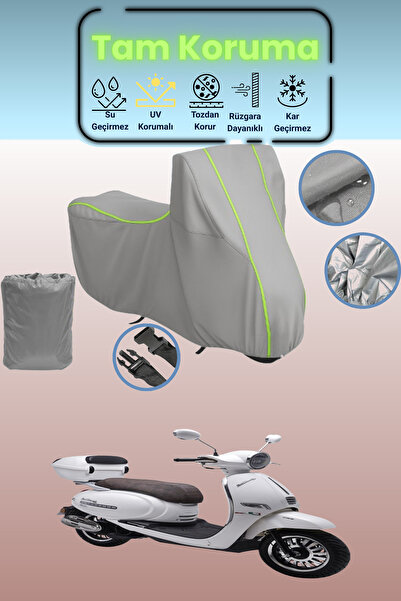 Dokaca Neo غطاء دراجة نارية رمادي نيون قماش مجدّل كوبا بريليانت 125 متوافق، غ...