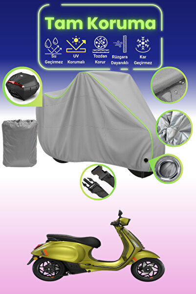 Dokaca Neo حقيبة خلفية رمادية نيون قماش مجدّل متوافقة مع Vespa Sprint S Elett...