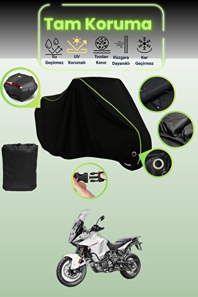 Dokaca Neo حقيبة خلفية وقفل أسود نيون قماش مجدّل متوافقة مع KTM 1290 Super Ad...