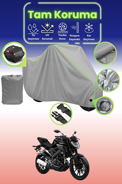 Dokaca Neo غطاء دراجة نارية متوافق مع Yamaha MT-125 من Gray Neon قماش مجدّل، ...