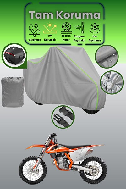 Dokaca Neo حقيبة خلفية رمادية نيون قماش مجدّل متوافقة مع KTM 450 SXF، غطاء مح...