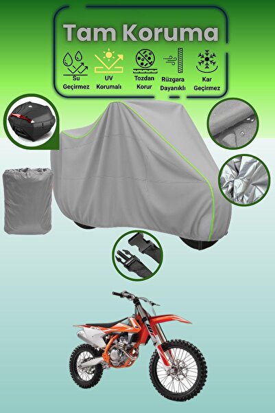 Dokaca Neo حقيبة خلفية رمادية نيون قماش مجدّل متوافقة مع KTM 250 SXF، غطاء مح...