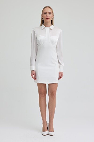 Lijuri Backless Shirt Collar Stylish Dress 2934 R4-D-K2