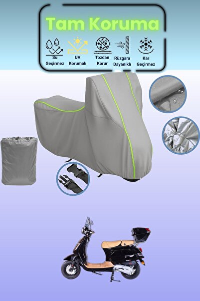 Dokaca Neo غطاء دراجة نارية رمادي نيون قماش مجدّل فالكون كوبر 50 متوافق مع EF...