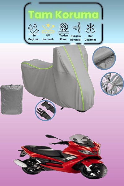 Dokaca Neo غطاء دراجة نارية رمادي نيون قماش مجدّل متوافق مع جيليرا نيكسوس 250...