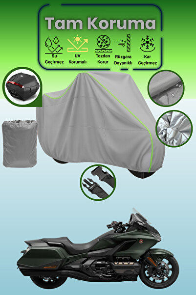 Dokaca Neo حقيبة خلفية رمادية نيون قماش مجدّل متوافقة مع هوندا جولدوينج GL 18...